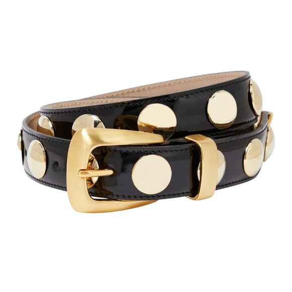Khaite Benny Studded Leather Belt in Black main image 4